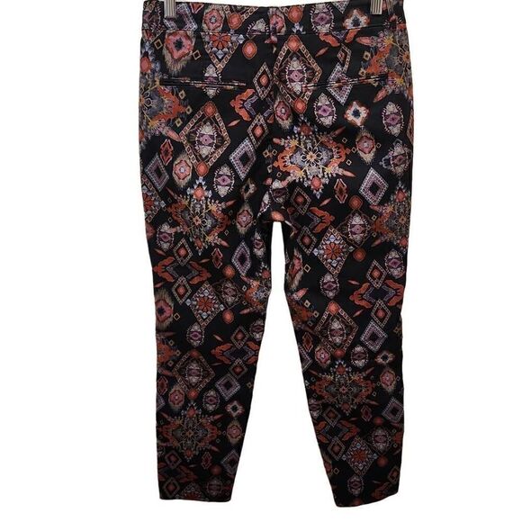Zara Slim Printed Pants Women's Size Medium Straight Leg Side Hem Slits Multicol - Picture 6 of 15